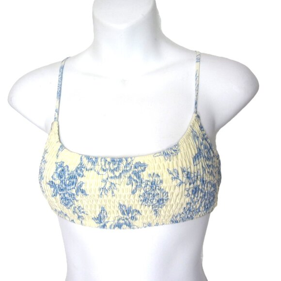 Triangl NEW Size S Inesa Bikini Indigo Cream Top Bottom Yellow Blue Floral - Picture 3 of 13